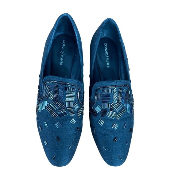 Donald J Pliner Women’s Black Beaded Loafers Slip-On Flats Size 10M - Picture 2 of 11